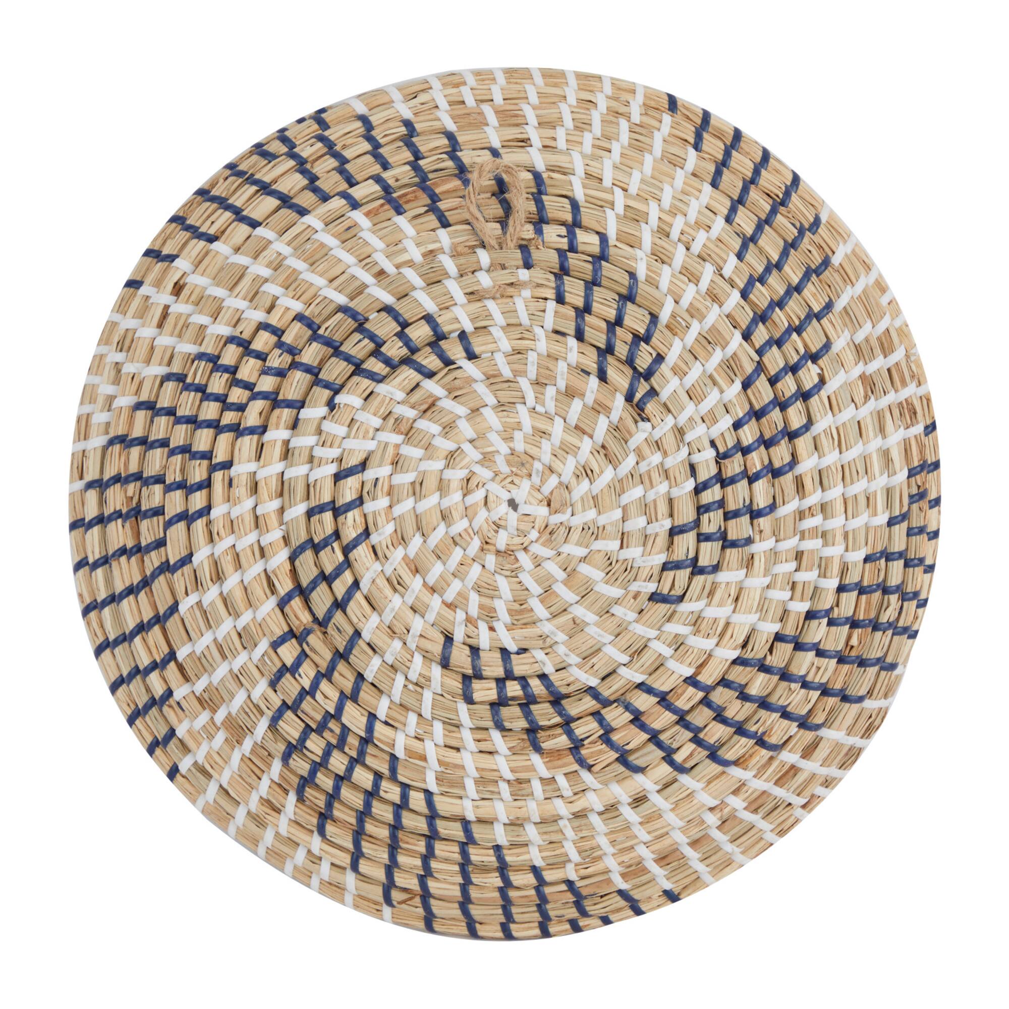 Set of 6 Brown Seagrass Eclectic Wall Decor, 14" x 14" x 3"